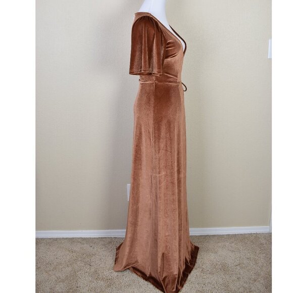 Baltic Born Meghan Wrap Velvet SPICE Maxi Dress NEW XS - Picture 5 of 8